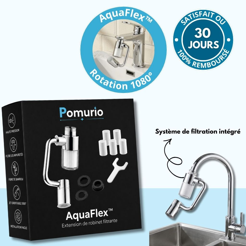 AquaFlex™ – Extension de Robinet Filtrante 1080° Double Jet