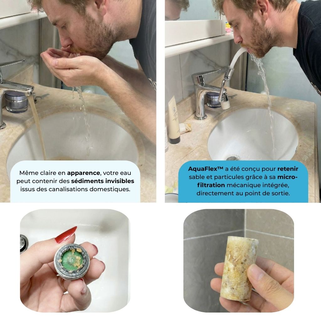 AquaFlex™ – Extension de Robinet Filtrante 1080° Double Jet
