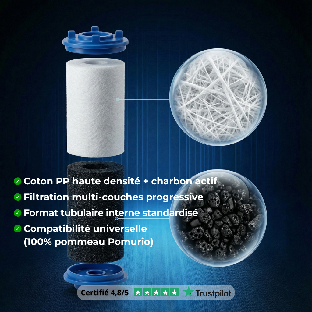 Lot de Filtres en Coton Polypropylène & Charbon Actif