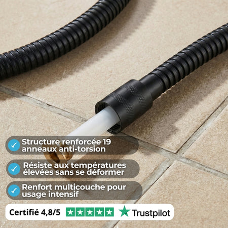 Flexible de Douche Universel Inox Tressé  – Anti-torsion
