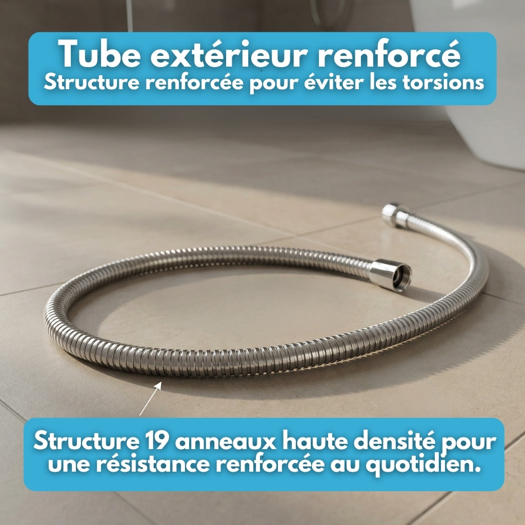 Flexible de Douche Universel Inox Tressé  – Anti-torsion