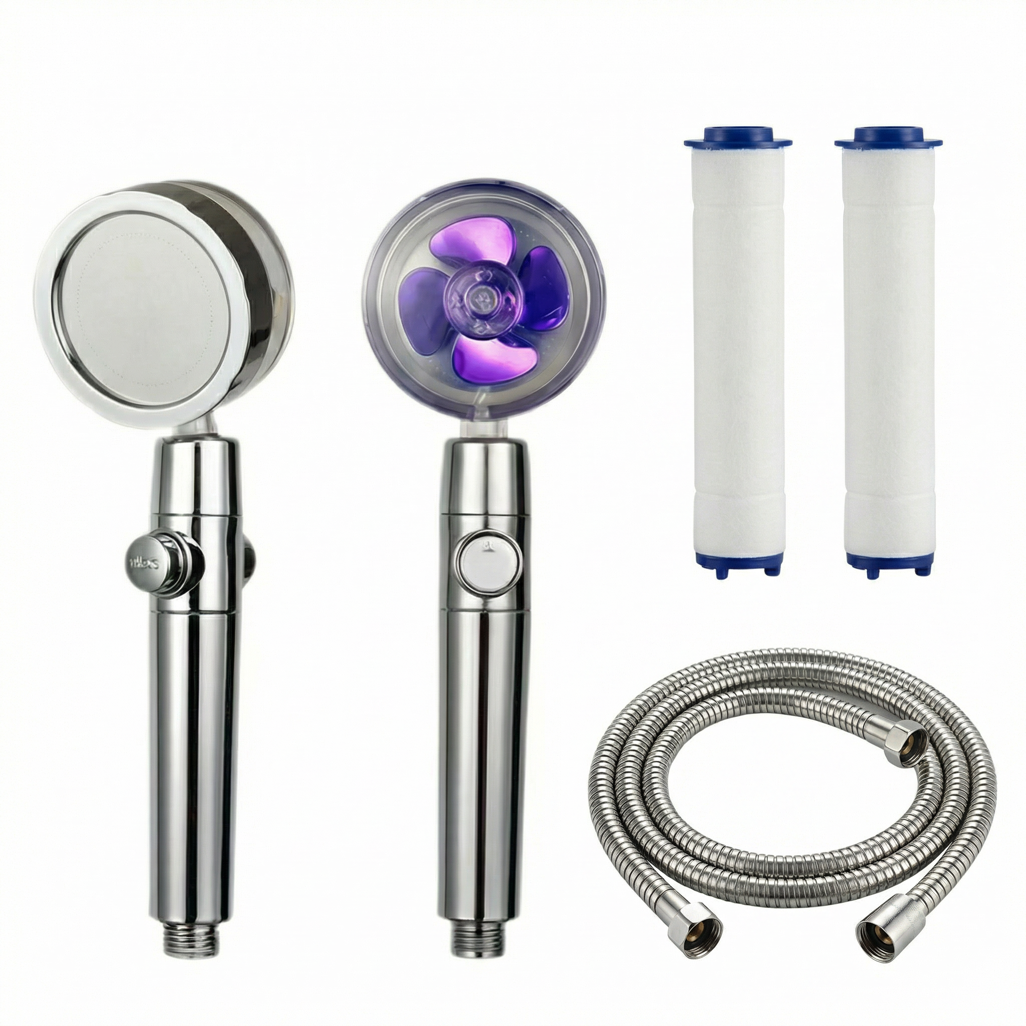 Pommeau de douche 4 pales haute pression avec filtres