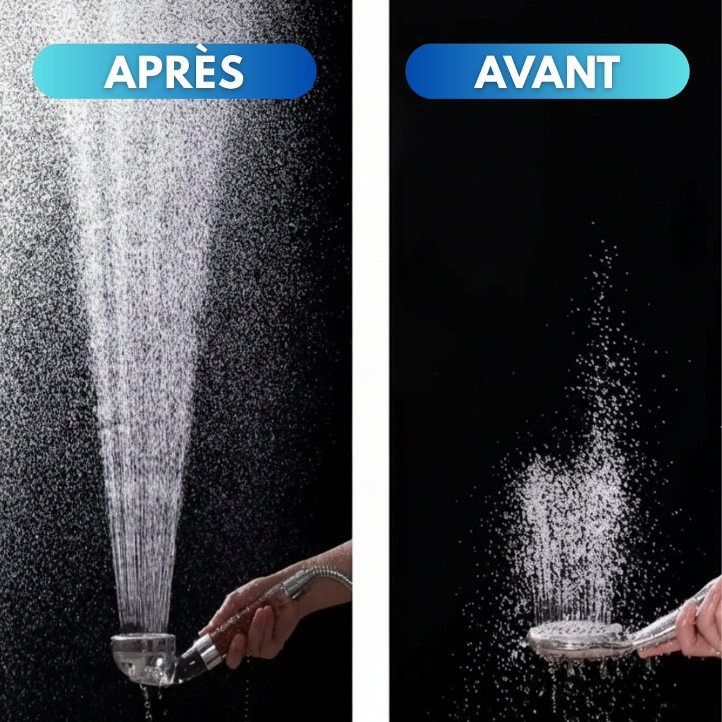 Pommeau de Douche Minéral Transparent Filtrant