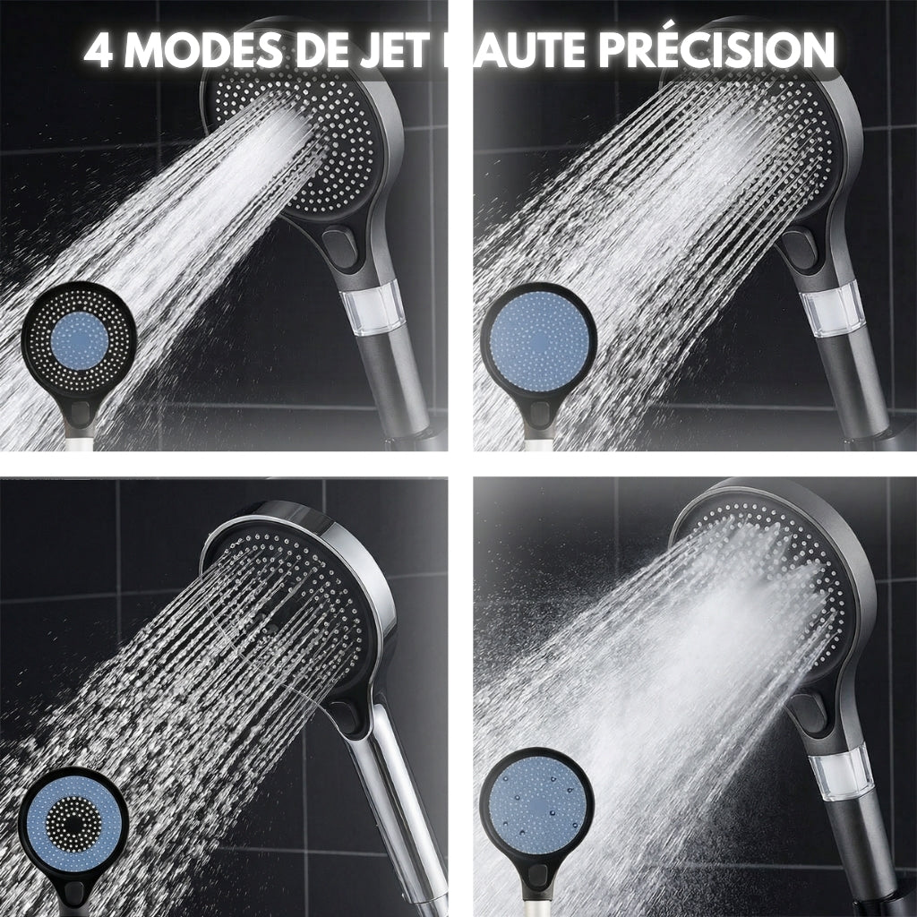 P28 PRO™ – Pommeau de douche grand panneau 13 cm filtrant – 4 modes