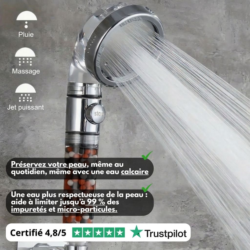 Pommeau Douche Filtre Minéral Haute Pression