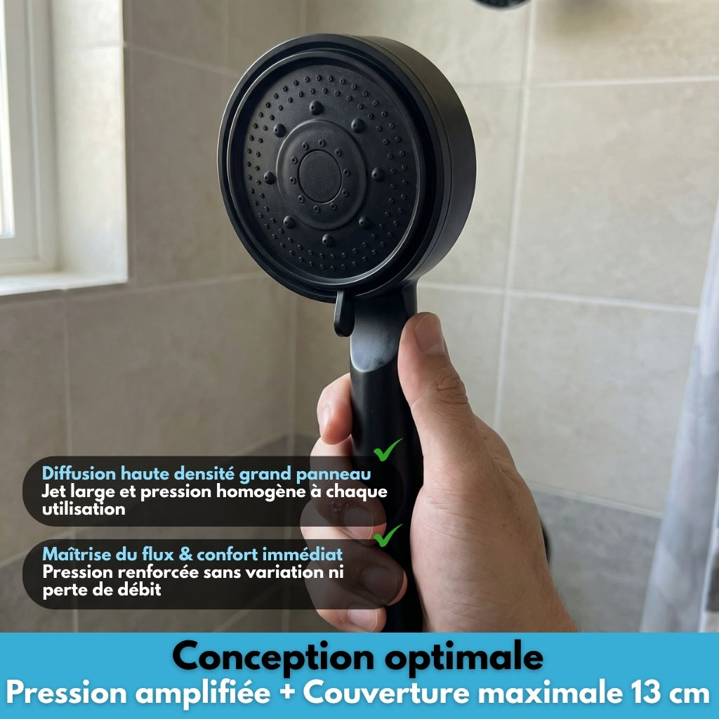 Pommeau de douche grand panneau 5 modes haute pression