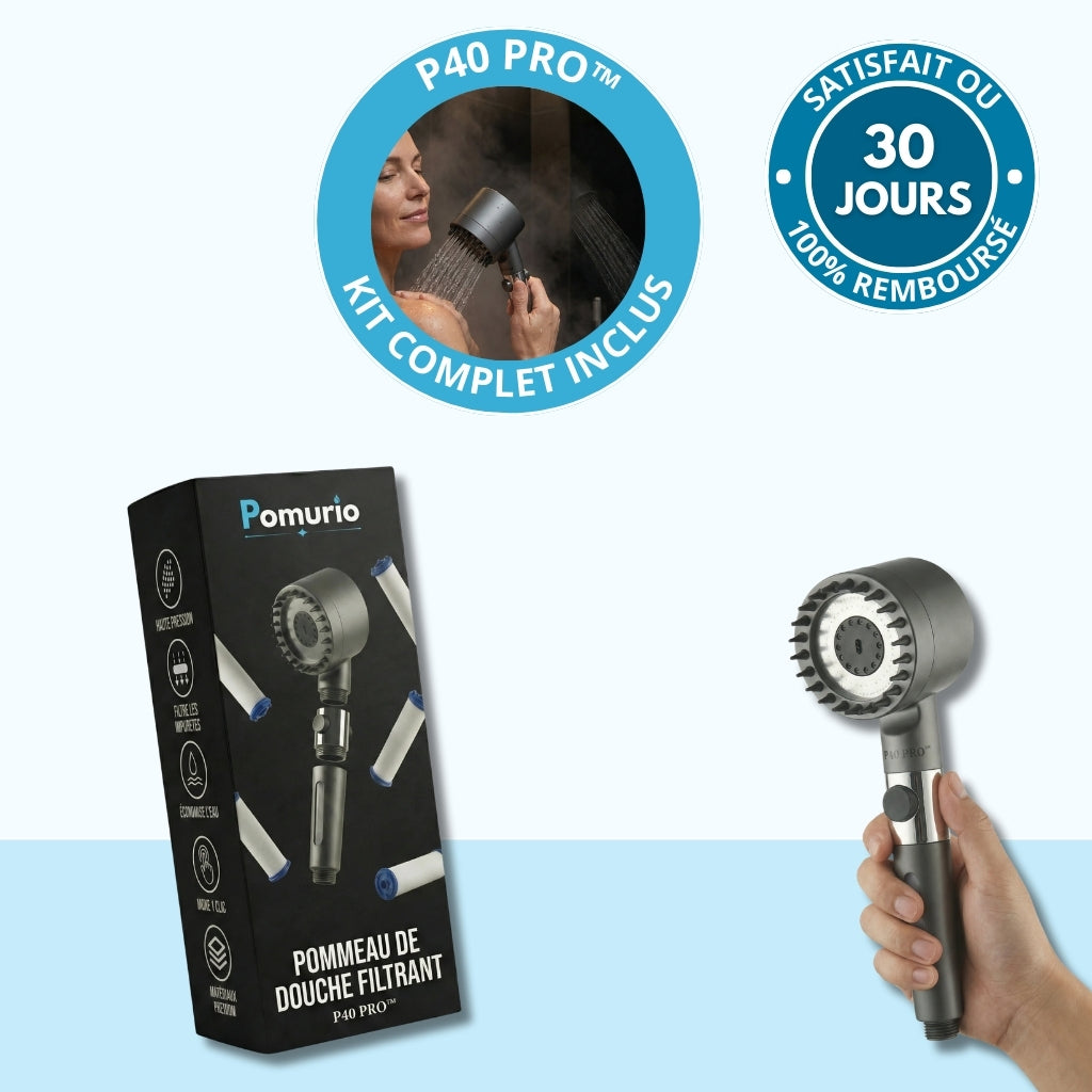 P40 PRO™ – Pommeau de Douche avec Filtre en Polypropylène