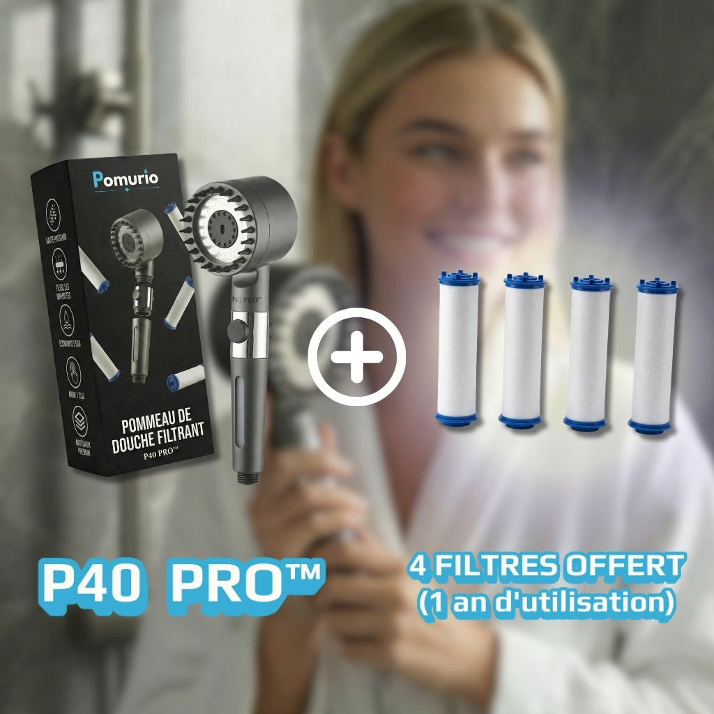 P40 PRO™ – Pommeau de Douche avec Filtre en Polypropylène