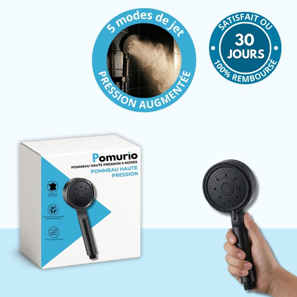 Pommeau de douche grand panneau 5 modes haute pression