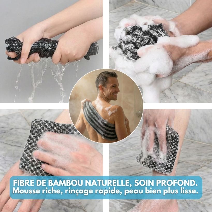 SkinWave™ – Serviette Naturelle Purifiante en Fibre de Bambou