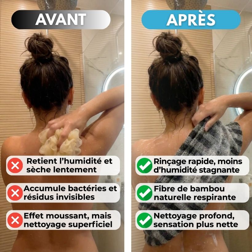 SkinWave™ – Serviette Naturelle Purifiante en Fibre de Bambou