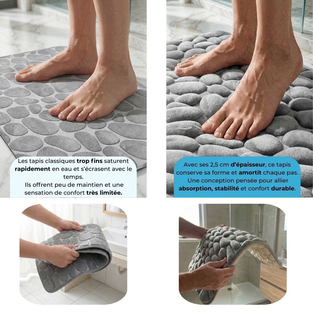 Tapis de Bain Galets Orthopédique