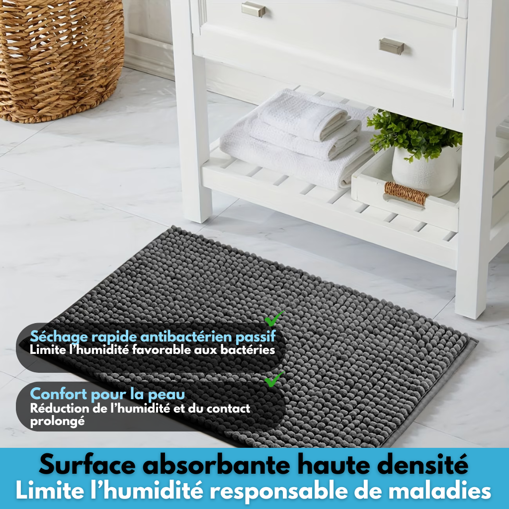 Tapis de Bain en Chenille Épaisse Antidérapante