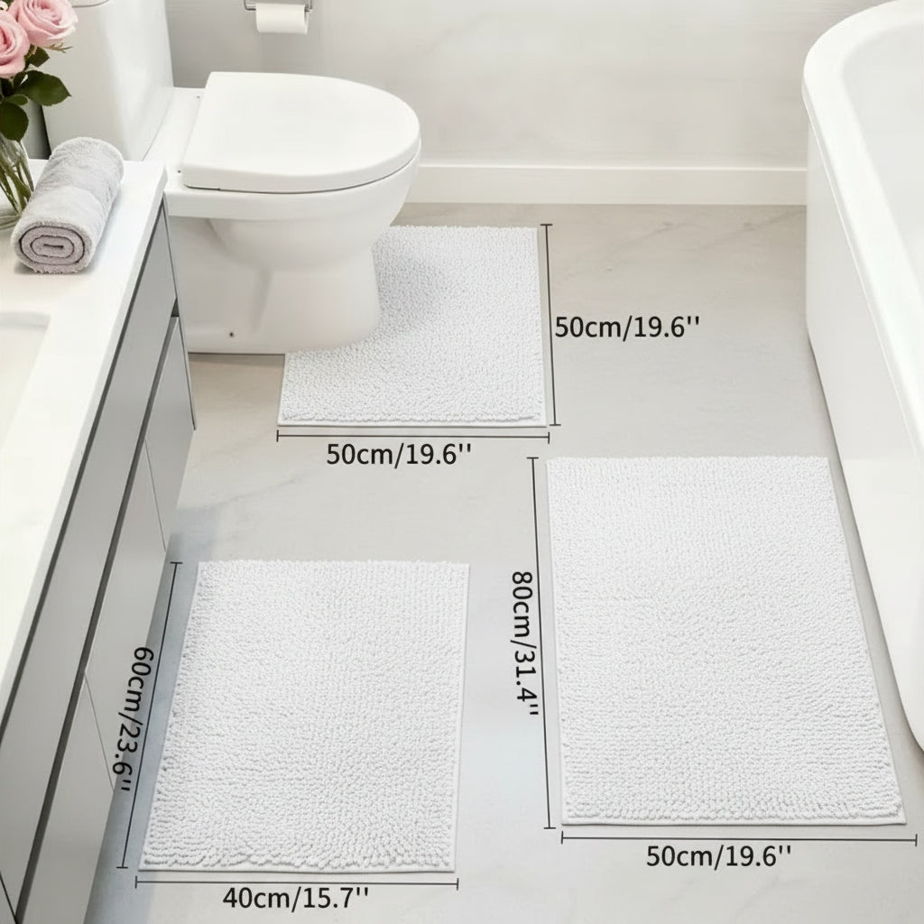 Tapis de Bain en Chenille Épaisse Antidérapante