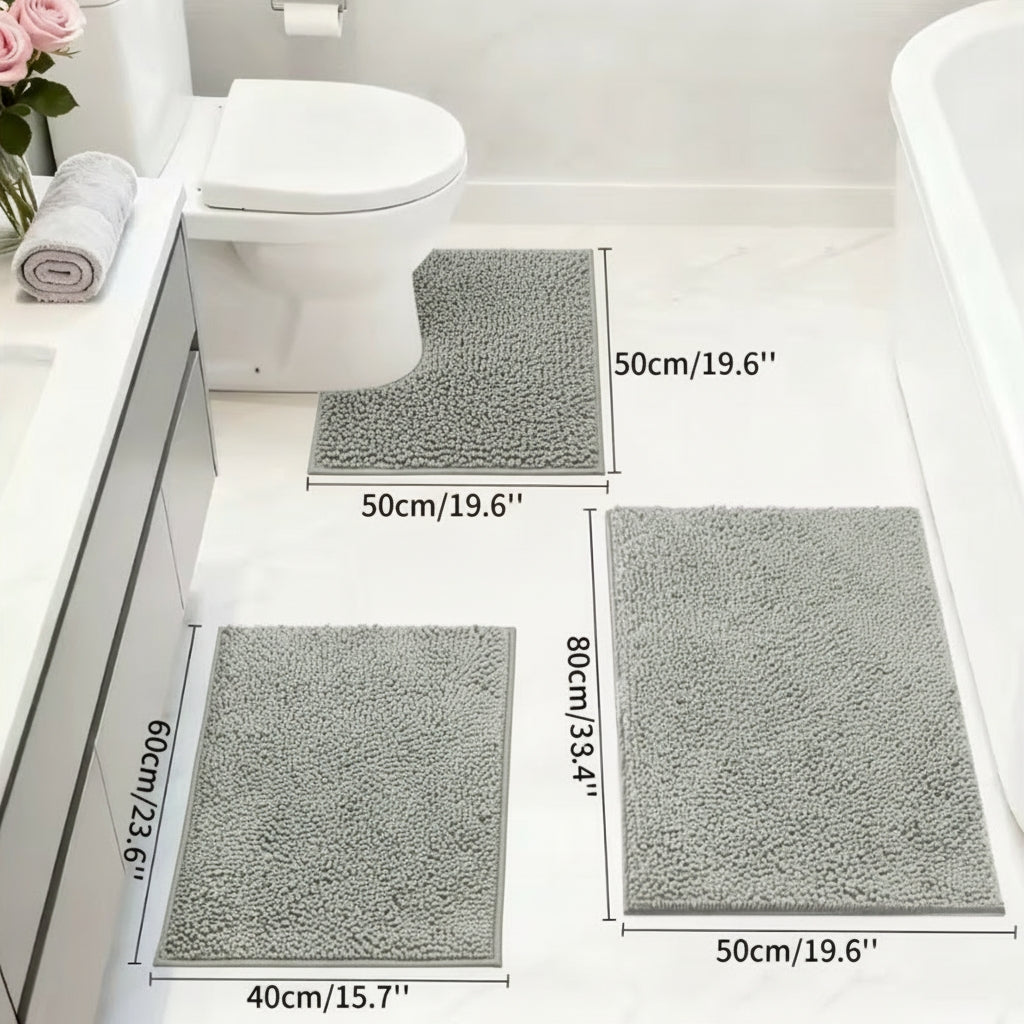 Tapis de Bain en Chenille Épaisse Antidérapante