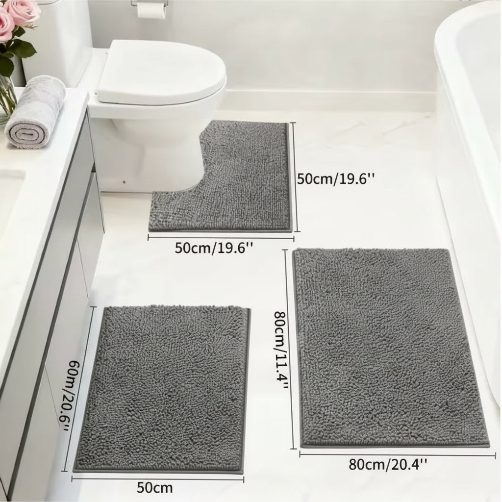 Tapis de Bain en Chenille Épaisse Antidérapante