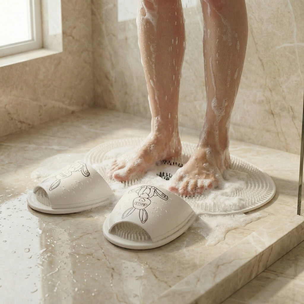Tapis de douche stimulation plantaire lapin – Nettoyage quotidien