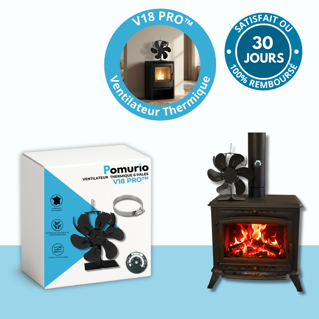 V18 PRO™ – Ventilateur Thermique Silencieux pour Poêle