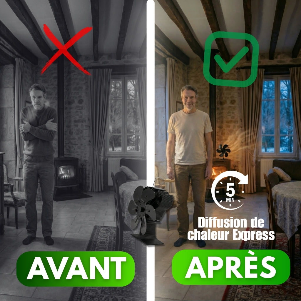 V18 PRO™ – Ventilateur Thermique Silencieux pour Poêle