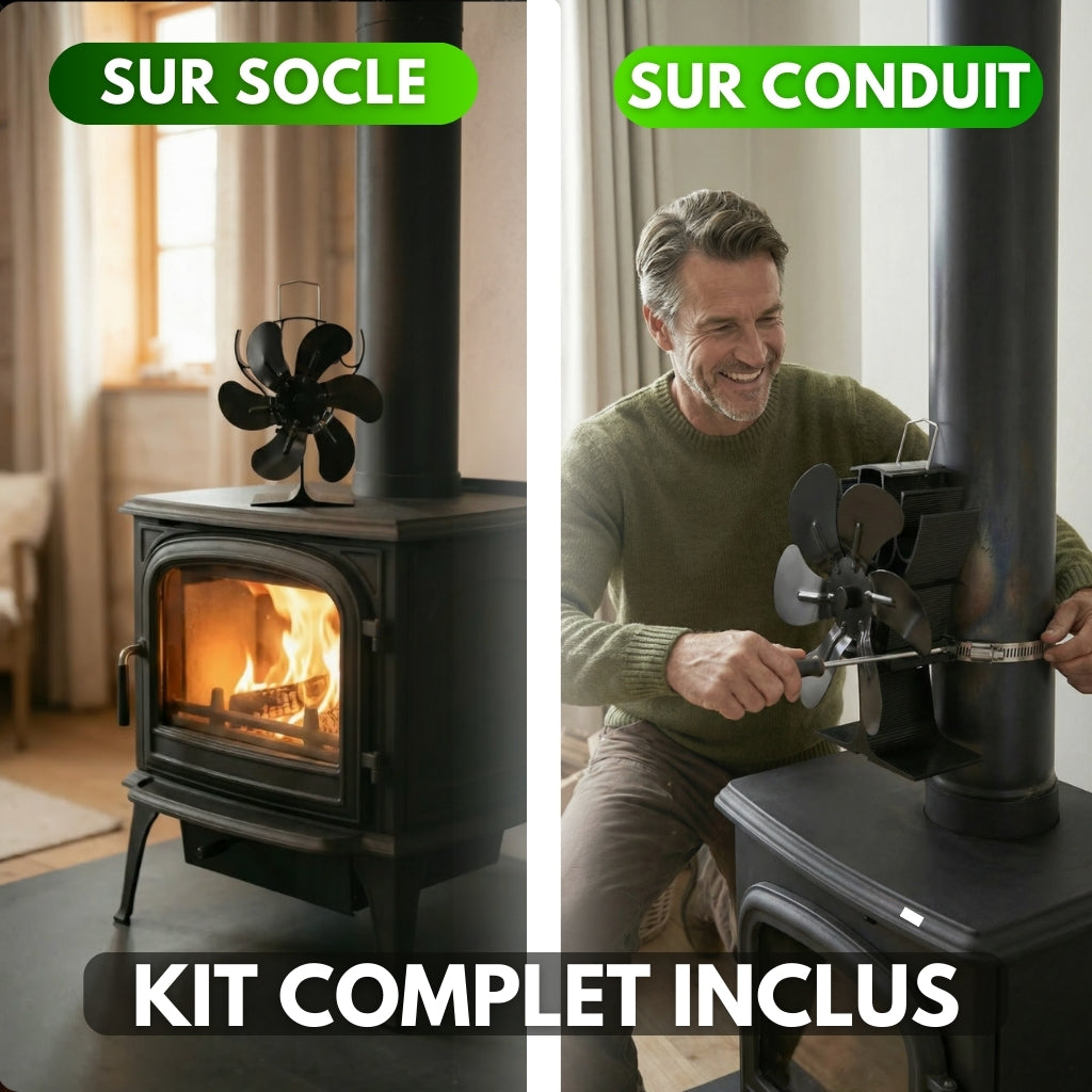 V18 PRO™ – Ventilateur Thermique Silencieux pour Poêle