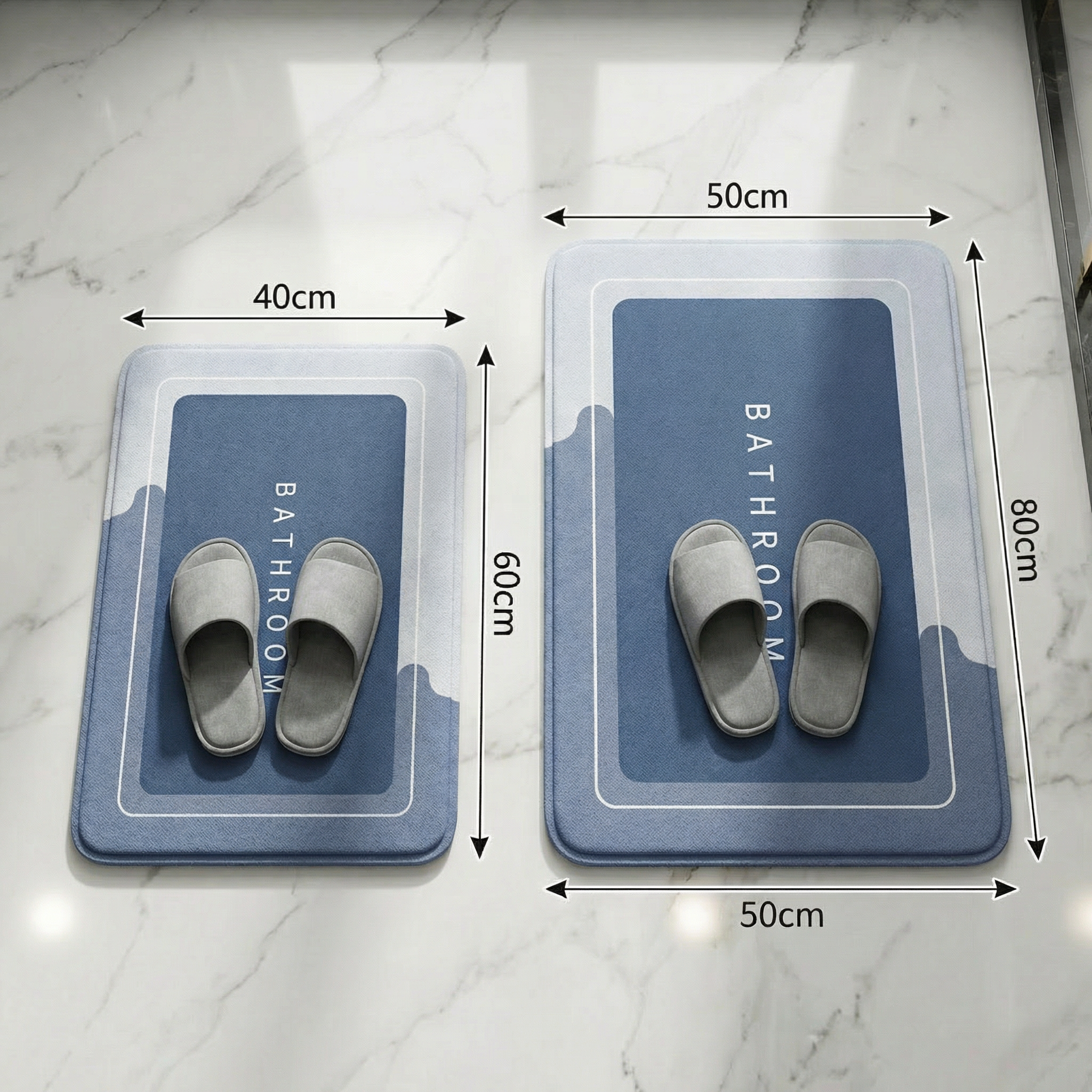 Tapis de bain absorbant épais antidérapant – Séchage rapide